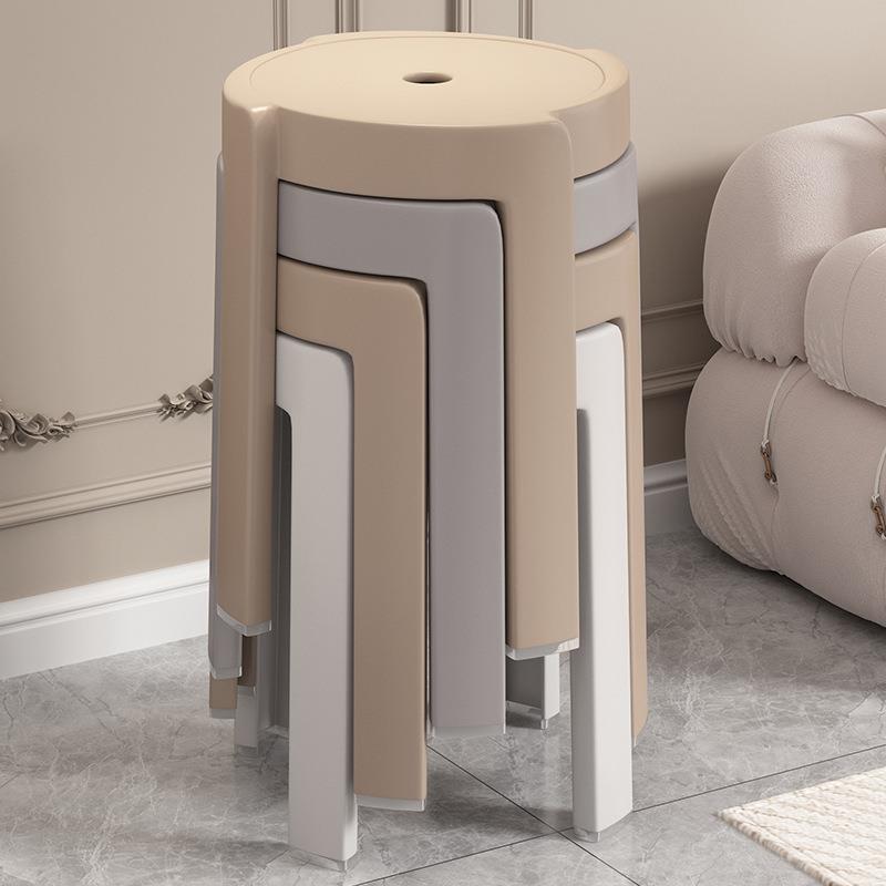 塑料凳子家用加厚可叠放胶凳餐桌高板凳可摞叠圆凳特厚风车登椅子