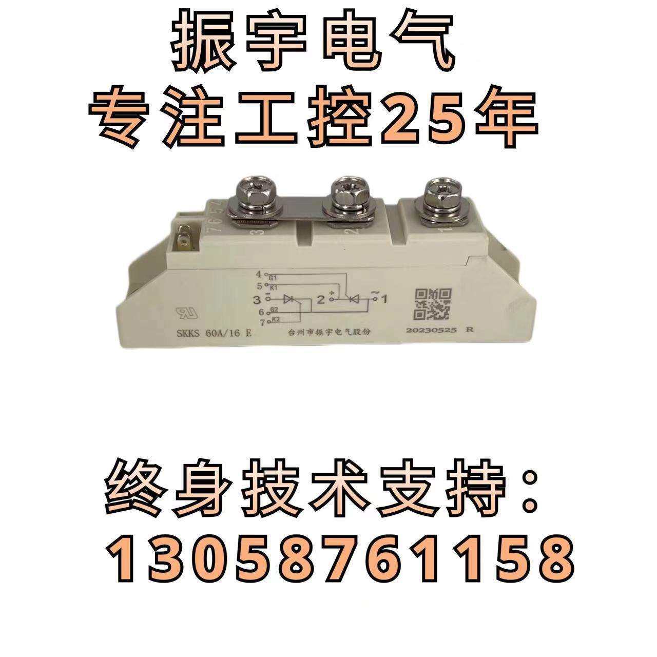 厂家直供振宇模条SKKS 60A/16E单相反并联模条可控硅模条零售