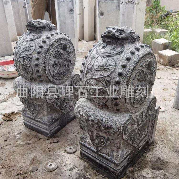 石雕门当石墩门墩石抱鼓石圆鼓石鼓一对中式庭院四合院家用石门当