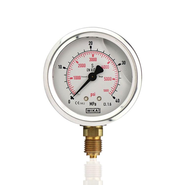 供应德国WIKA威卡不锈钢压力表耐震充油径向YBN63 40MPA 5800PSI