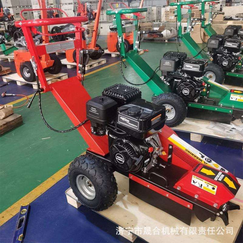 市政道路树桩清除机 手推式汽油树根机 操作简单易懂的树桩研磨机