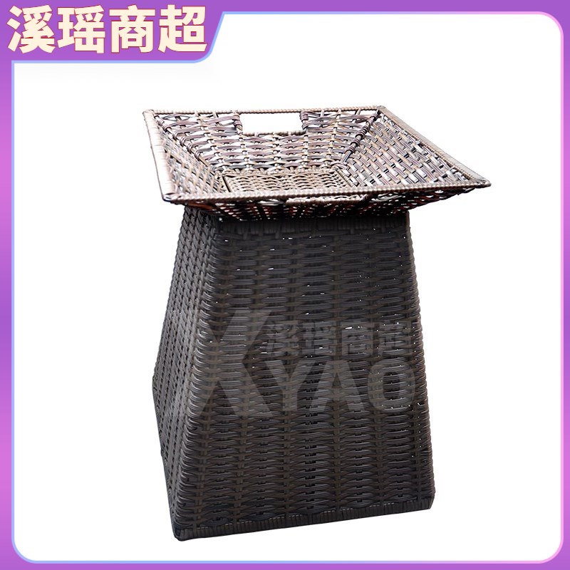 堆藤编水果堆头蓝超市陈列筐生鲜地仿摆果框展示道具蔬菜竹筐创意
