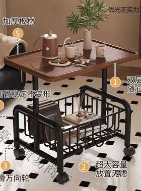 创意茶几客厅沙发小推车收纳移动带轮茶桌家用a卧室置物架小桌A49