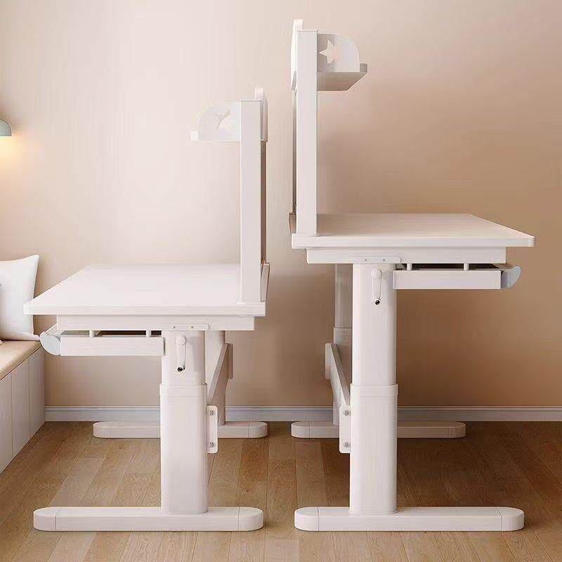 环保实木儿童学习桌小学生家用升降写字桌课桌手动升降实木书桌