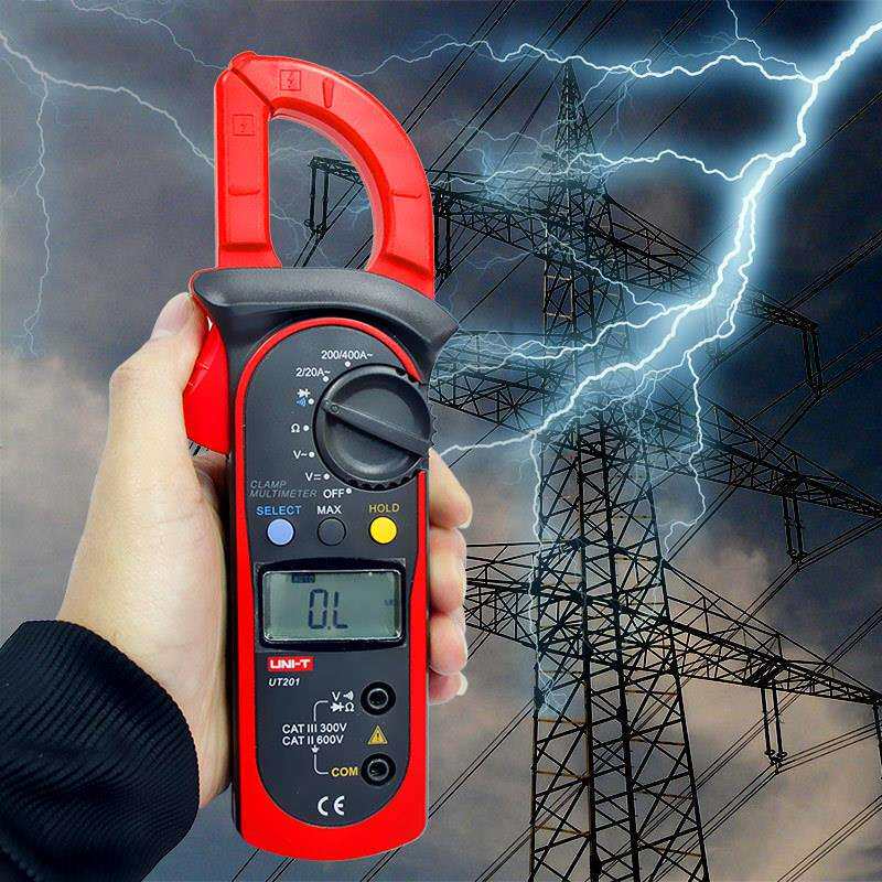 优利德数字钳形表万用表 电流表电阻交直流温度电压测量钳表UT201