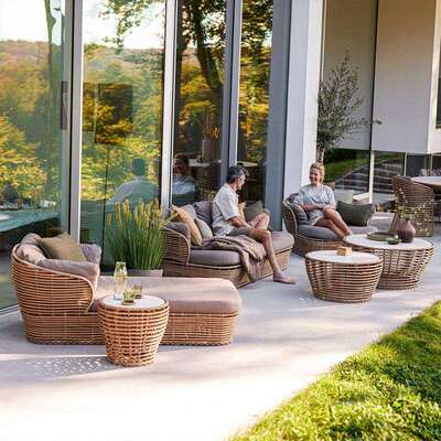 庭院户外沙发露台茶几藤椅组合简约设计师藤编东南亚花园酒店现代