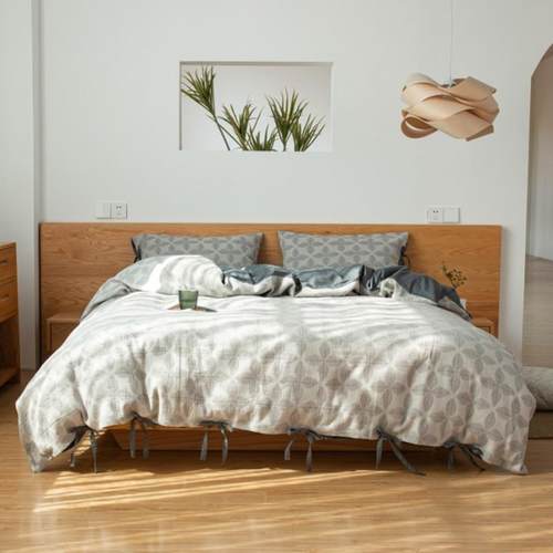 母婴级双层纱全棉四件套日式纯棉复古水洗棉床单被套床笠高端床品