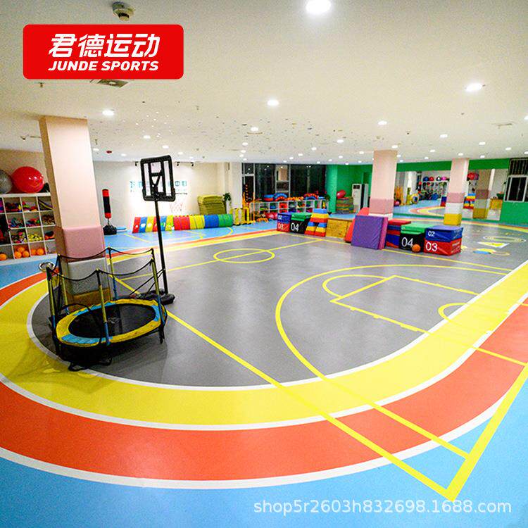 健身房地胶垫私教360功能图案少儿体适能训练防滑PVC塑胶运动地板