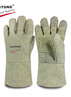 卡司顿ABY-5T-34手掌加固耐高温手套500度抗高温耐磨防烫电焊手套