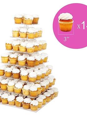 6层方形亚克力透明蛋糕架 婚礼节日水果拼盘甜点展示架cake stand