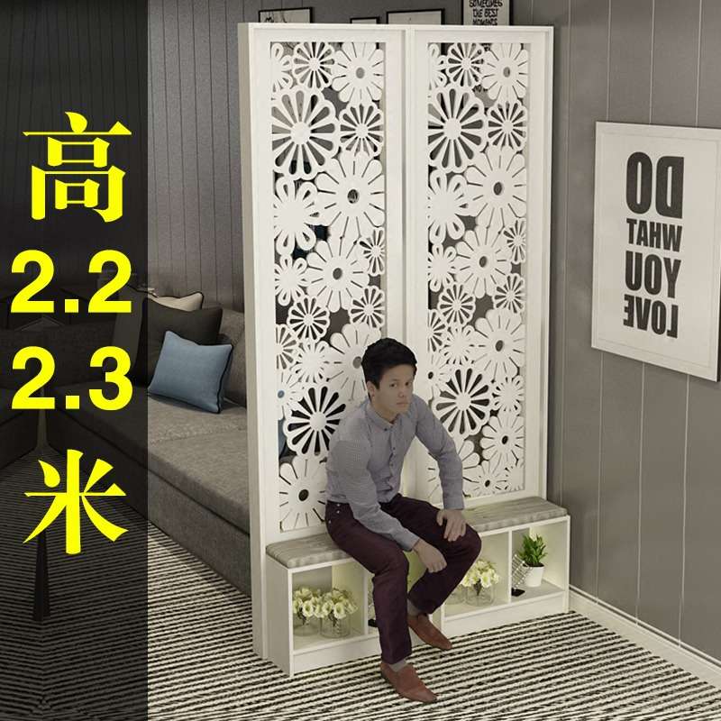 简约现代屏风隔断客厅玄关现代家用叠折屏座屏镂空雕花卧室玄关柜