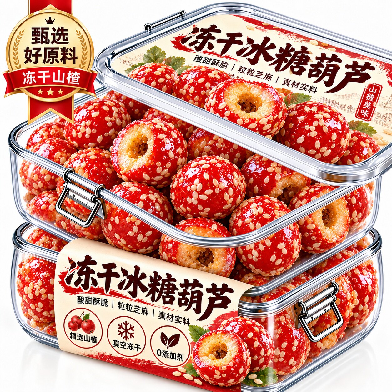 冻干冰糖葫芦独立包装空心老北京整颗无核解馋零食小吃官方旗舰店