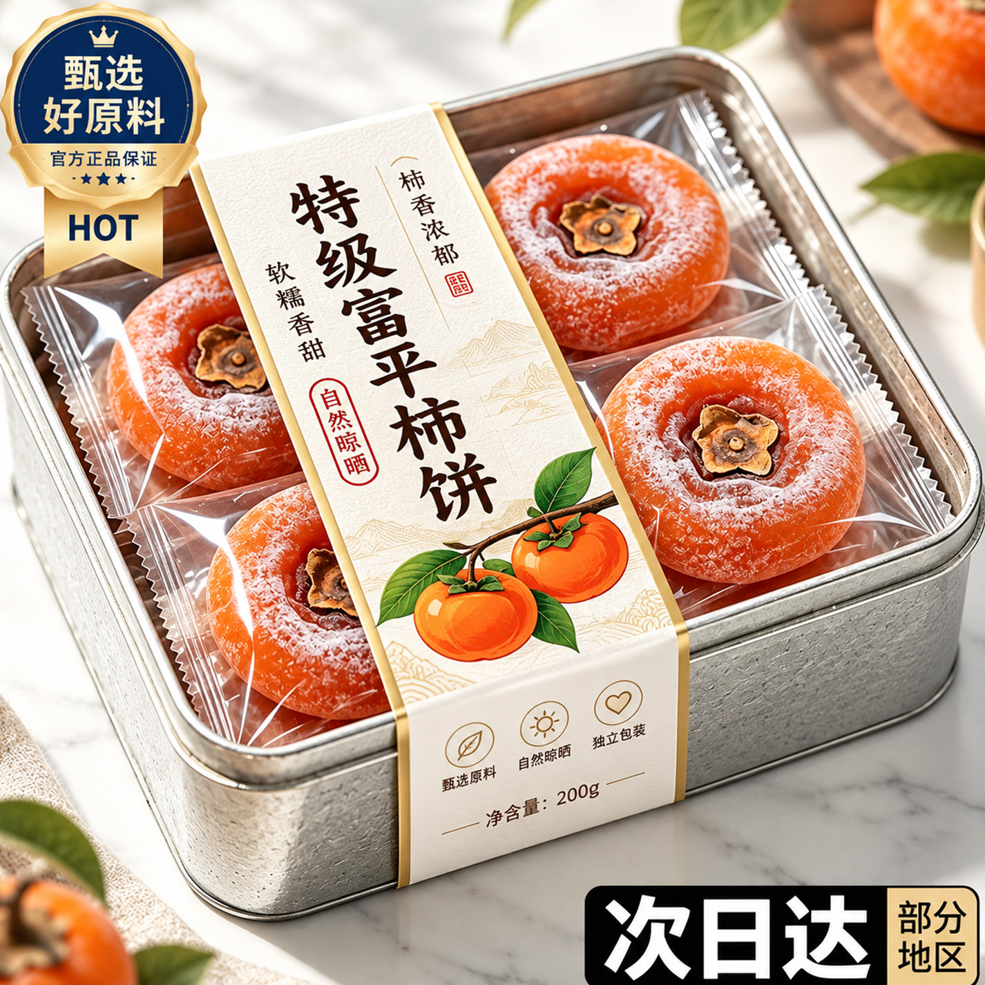 富平流心柿饼陕西官方旗舰店独立包装正宗老字号无添加剂新货吊饼