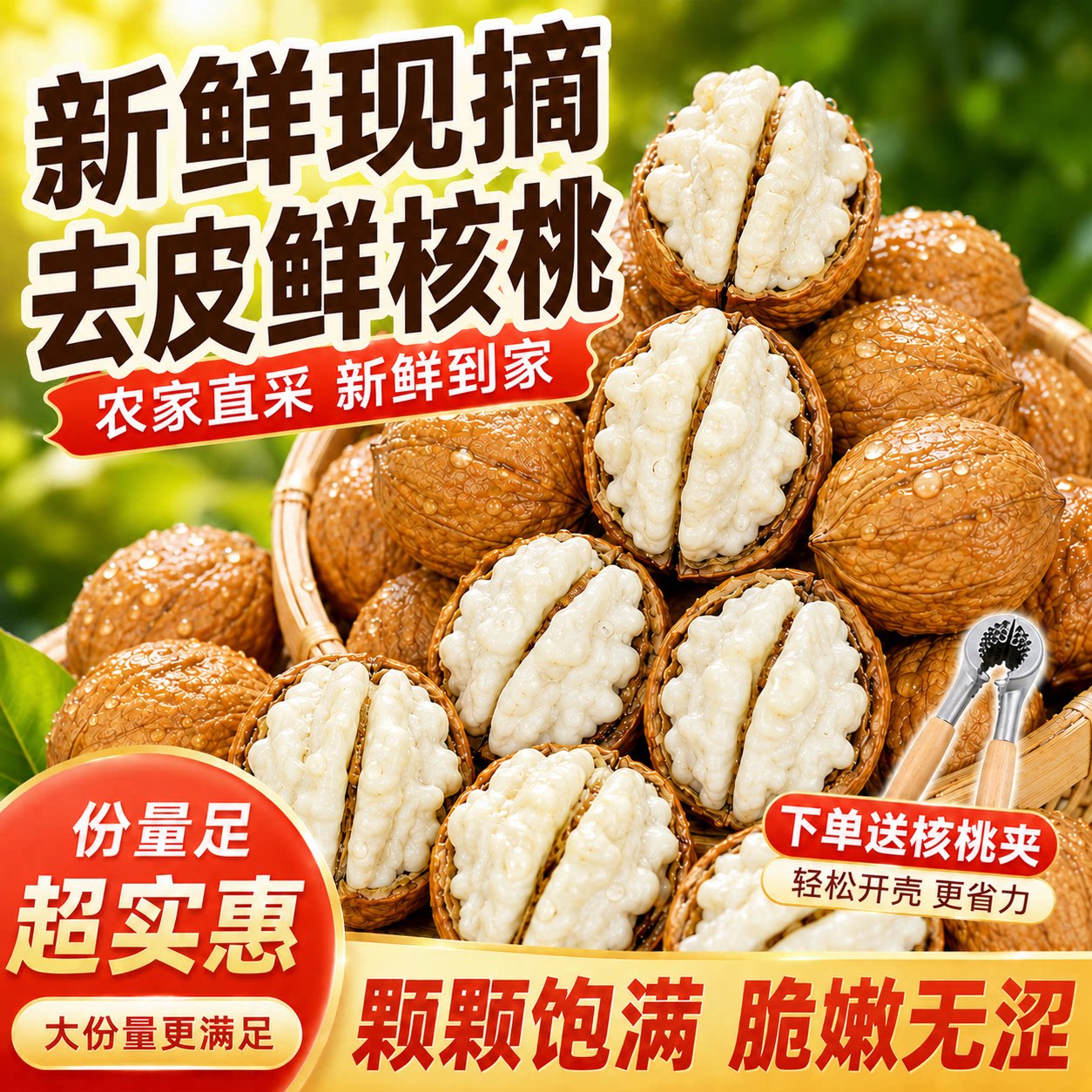 正宗云南新鲜核桃26新货原味核桃仁核桃去青皮湿孕妇专用官方旗舰