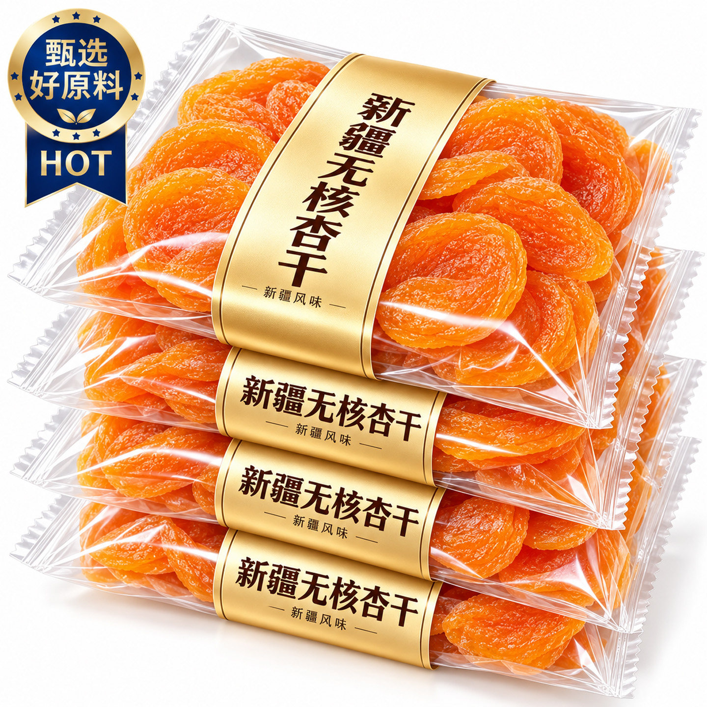 新疆杏干肉厚天然无核金杏干果脯
