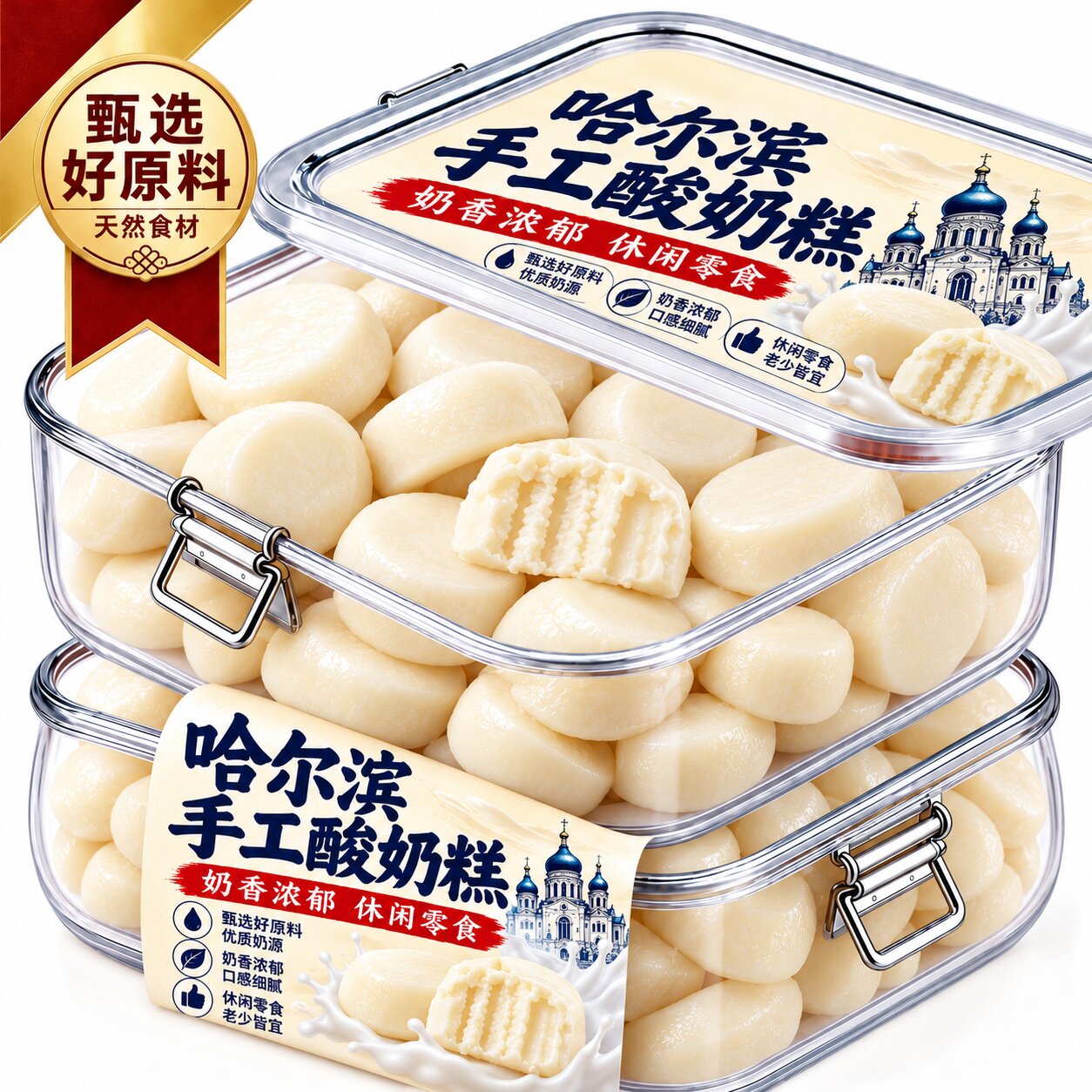 哈尔滨手工酸奶疙瘩糕点