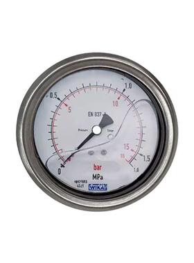 wika不锈钢压力表轴向充油耐震全钢304横装YNBF100Z1.6MPa16bar