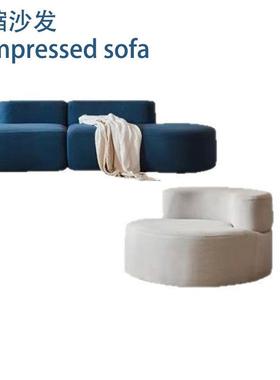Compressed sofa压缩沙发小户型直排腰果布艺沙发外贸卷包沙发