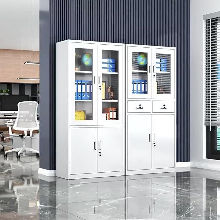 钢制办公室铁皮文件柜资料柜档案柜财务凭证柜带锁柜子储物柜矮柜