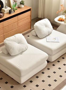 麻薯布艺沙发豆腐块小户型可拆洗北欧简约榻榻米卧室单人懒人沙发