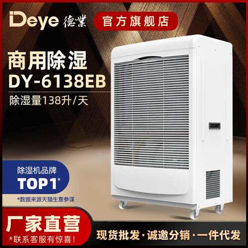 德业工业除湿机 食品车间地下室机房大功率抽湿机DY-6138EB