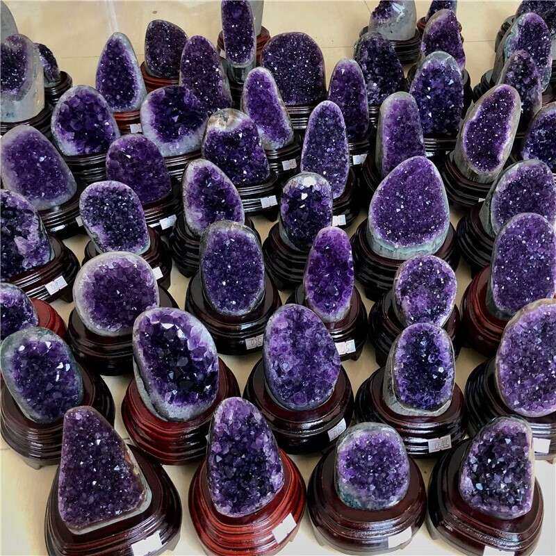 天然乌拉圭紫水晶洞原石紫晶块紫晶簇摆件紫水晶消磁石