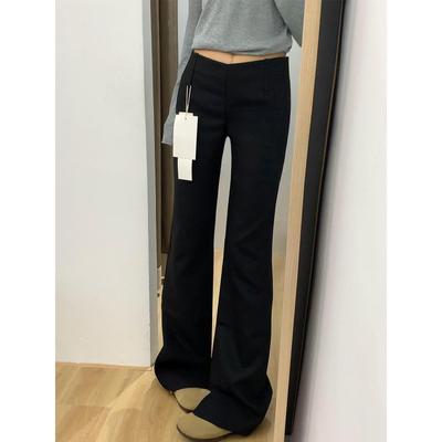 黑色微喇西装裤女2025夏季新款胖妹妹mm高腰宽松显瘦阔腿休闲裤子