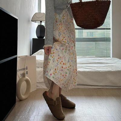 法式碎花半身裙女春季新款胖妹妹mm梨形身材高腰显瘦中长款a字裙