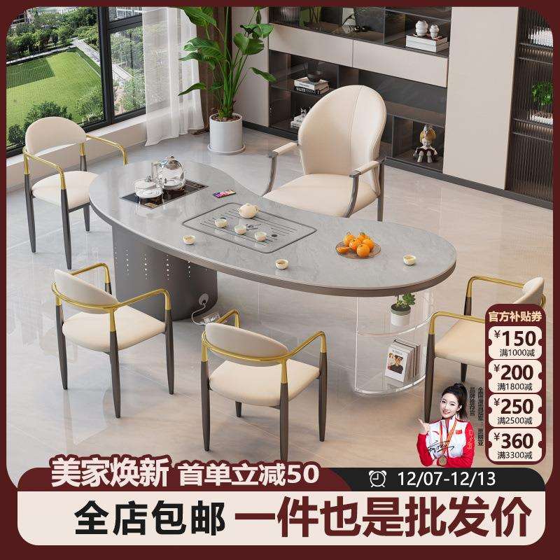 2025新款高端小型家用阳台茶桌烧水壶一体嵌入式茶具一整套泡茶台