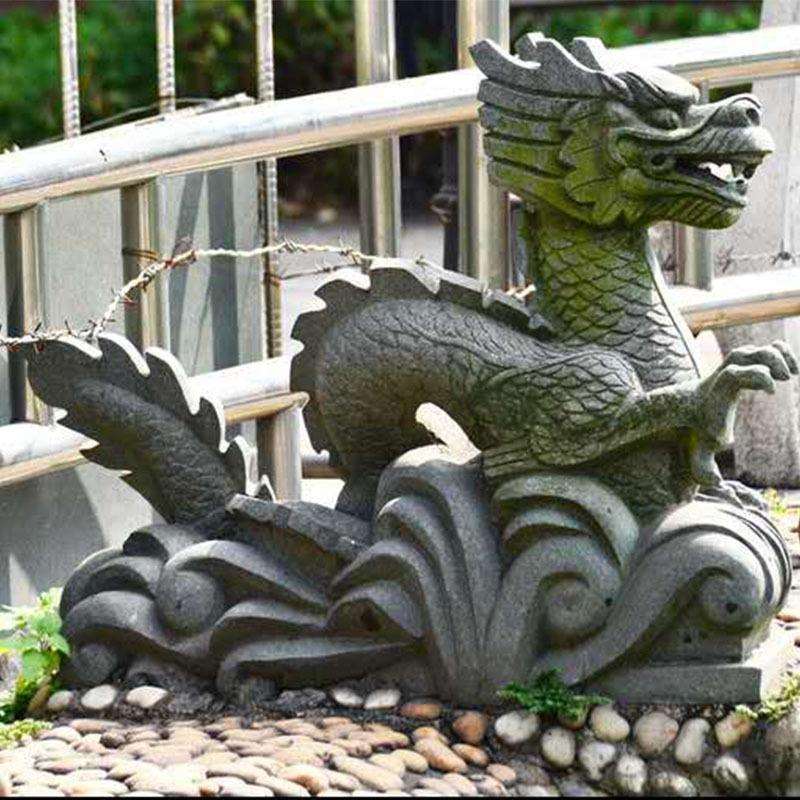厂家制作传说中的龙 青石石雕飞龙 办公室小型摆件