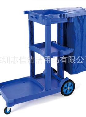 多功能手推车清洁保洁工具车服务车垃圾收纳车D-11-1蓝色带盖