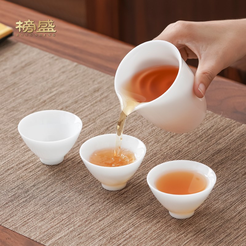 冰种玉瓷陶瓷茶杯主人杯品茗杯喝茶杯盖碗功夫茶具套装家用办公室