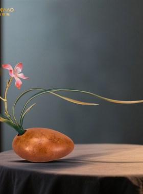 新中式黄铜君子兰花摆件家居客厅玄关桌面装饰工艺品乔迁开业礼物