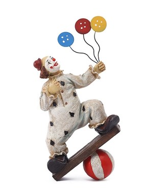 北欧复古马戏团小丑摆件喜剧陶瓷人物家居装饰摆设卧室创意礼物