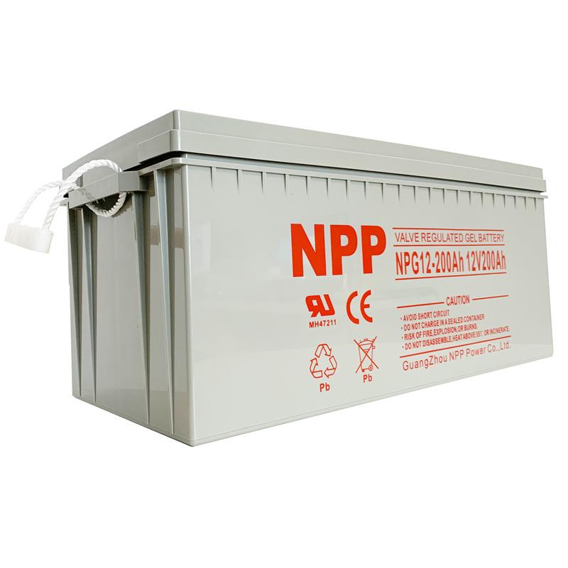 NPP太阳能胶体蓄电池12v200Ah大容量房车路灯监控光伏铅酸储电瓶