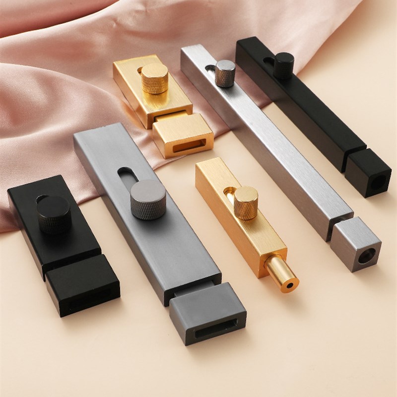 P9IX免打孔插销门栓木门大门玻璃铁门卫生间门闩厕所浴室防盗