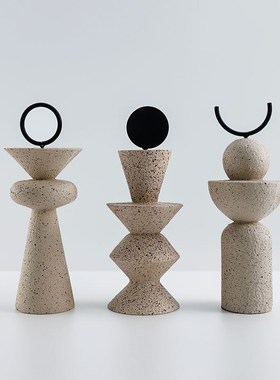 新家砂岩树脂工艺品摆件家居客厅装饰桌面饰品酒柜装饰感抽象艺术