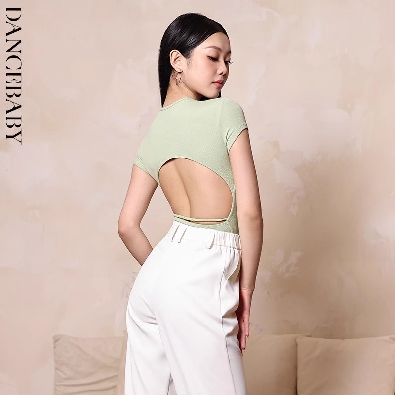 YES拉丁舞服成人2025新款时尚跳舞上衣夏季无袖练功服带胸棉YD100