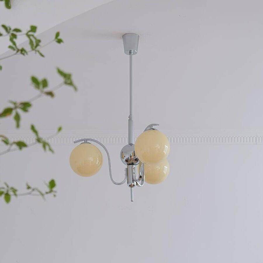 法式中古包豪斯吊灯 全光谱护眼北欧创意圆球奶油风餐厅客厅卧室