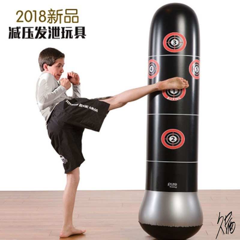 木人桩 家用靶子器材青少年沙袋成人家用木人桩户外不倒儿童款立
