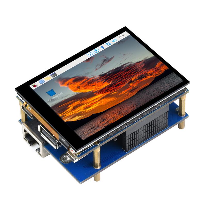 微雪树莓派CM4全贴合触摸屏幕扩展板 2.8寸小巧千兆网口4路USB2.0