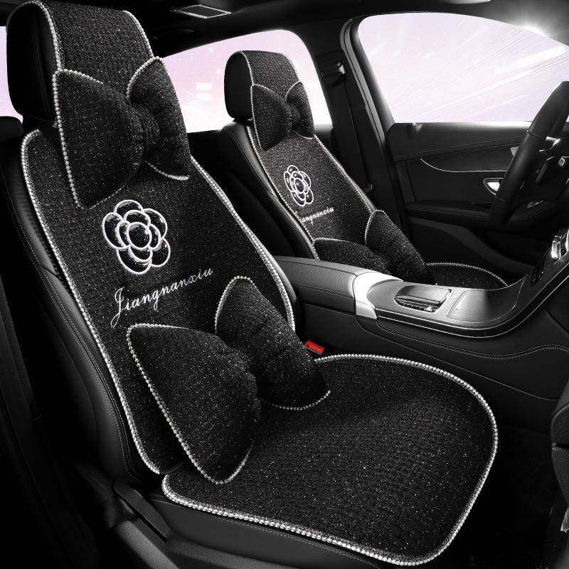 25年新款女士半包山茶花四季通用汽车坐垫原厂跨境亚马逊