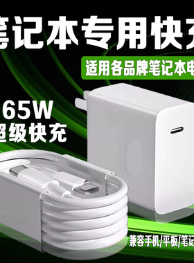 适用戴尔笔记本电脑充电器65W超级快充灵越13/14/15/16Pro笔记本DELL游匣G15/g16电脑充电器Type-c接口线