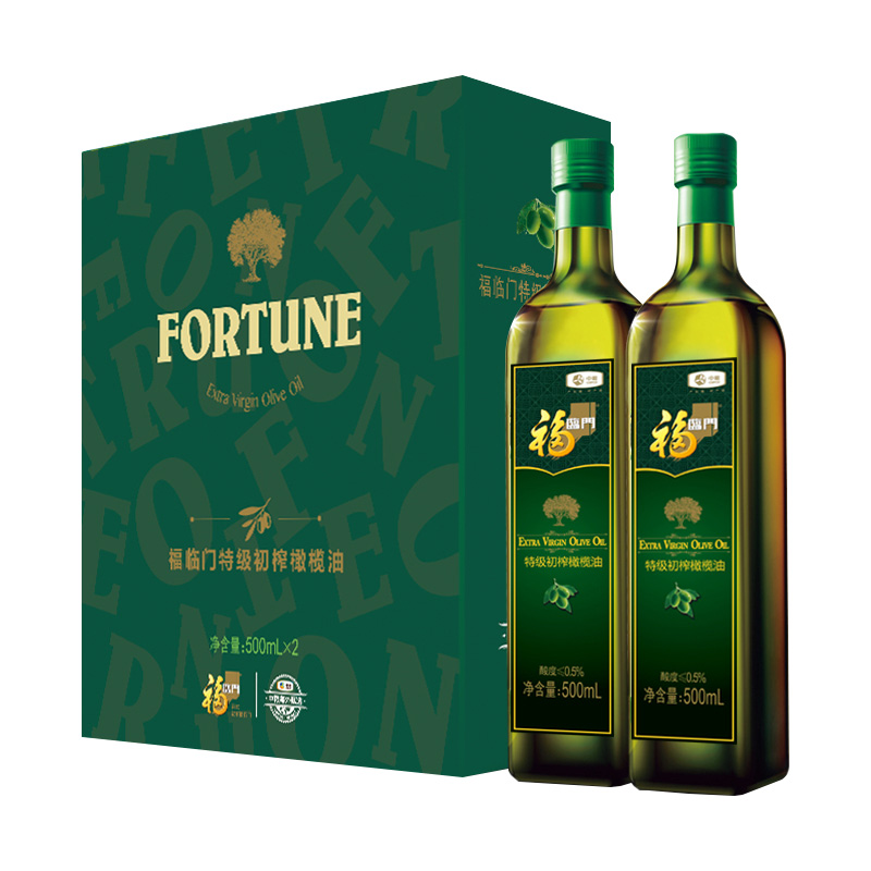 中粮福临门特级初榨橄榄油礼盒500ml*2员工年货礼盒慰问礼工会礼