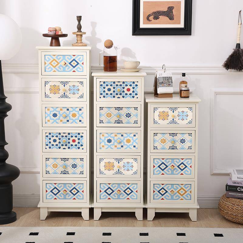 实木复古五斗柜卧室床头柜小型客厅边柜抽屉柜储物柜靠墙收纳柜子