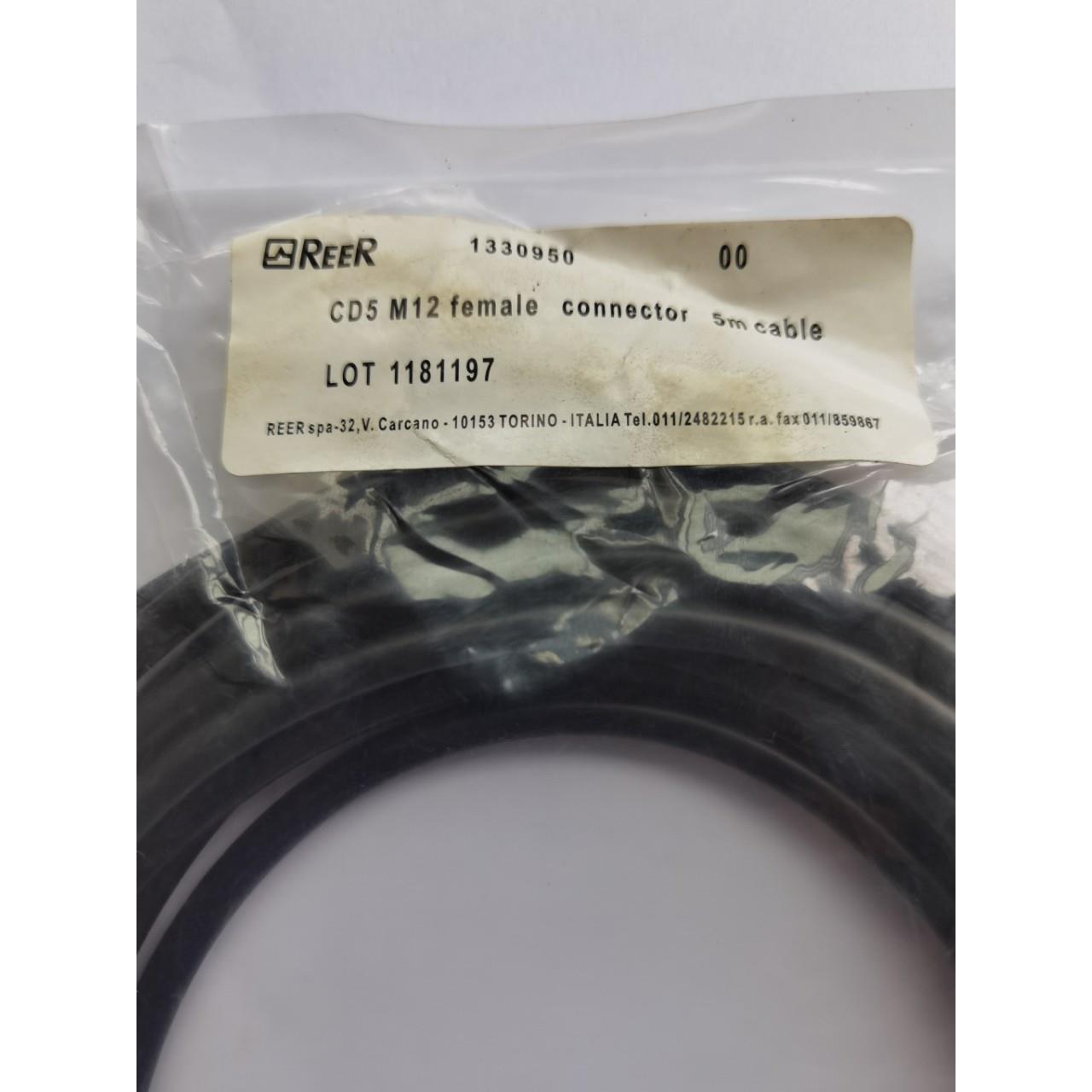 连接线 5芯 REER CD5 M12 female connector 5m cable 1330950
