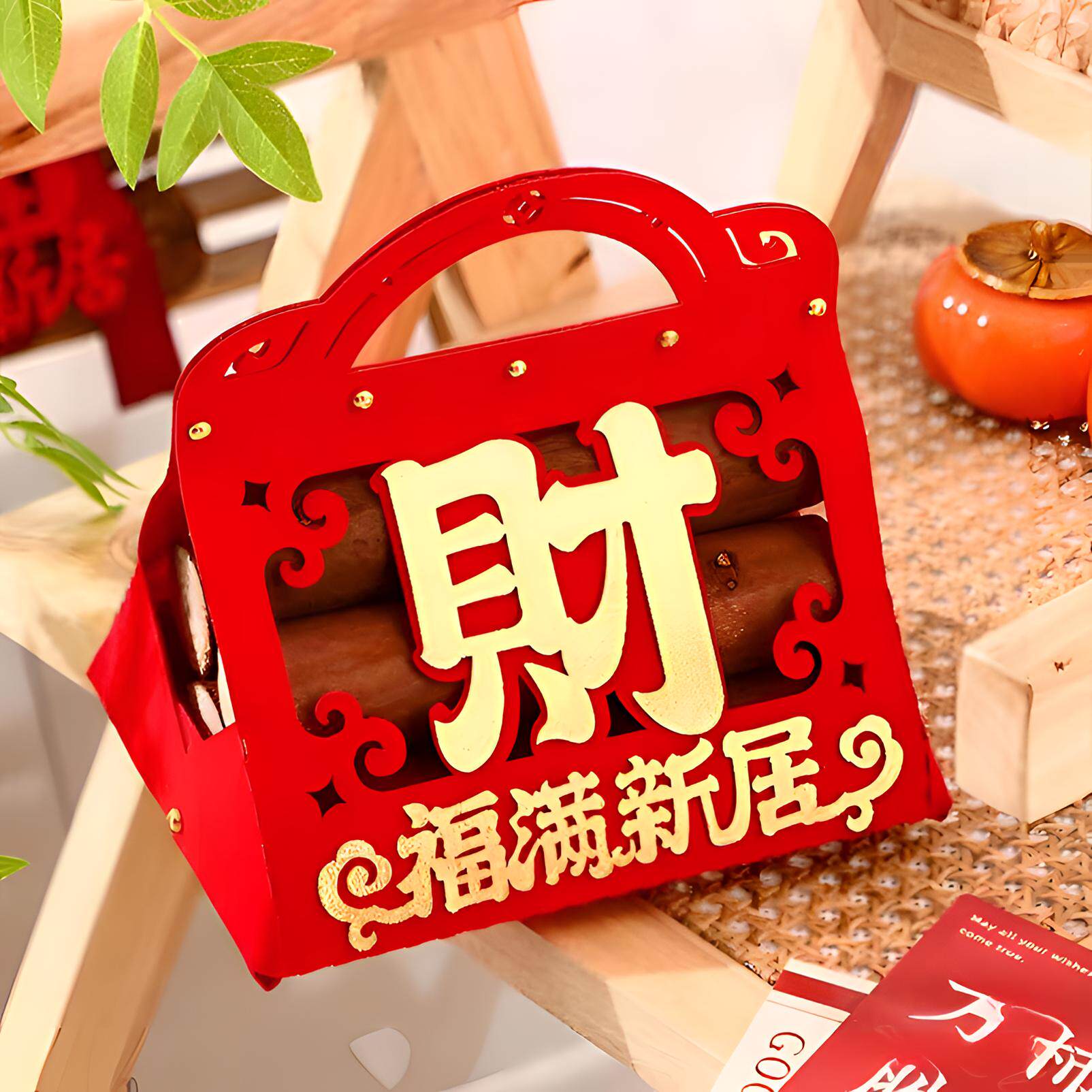 乔迁之喜木柴装饰搬进新房开门见财摆件入宅新居布置用品柴火礼物