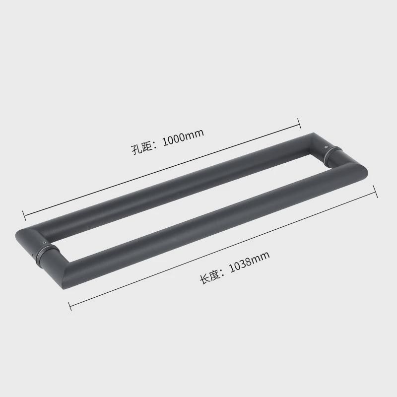 新中式轻奢c有框玻璃门拉手白色简约加厚不绣钢推拉门把手黑色现