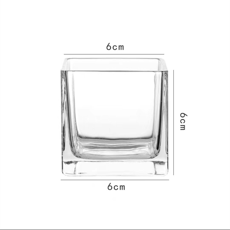 简约现玻璃正方j形方缸居家花水培植物容器桌花室书房餐厅装饰