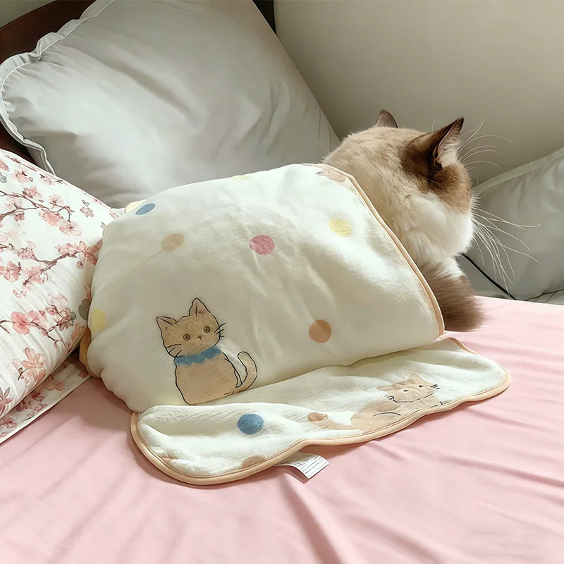 床上长猫了！猫咪专用小毯子防空调直吹狗狗睡觉小垫子被子猫狗窝